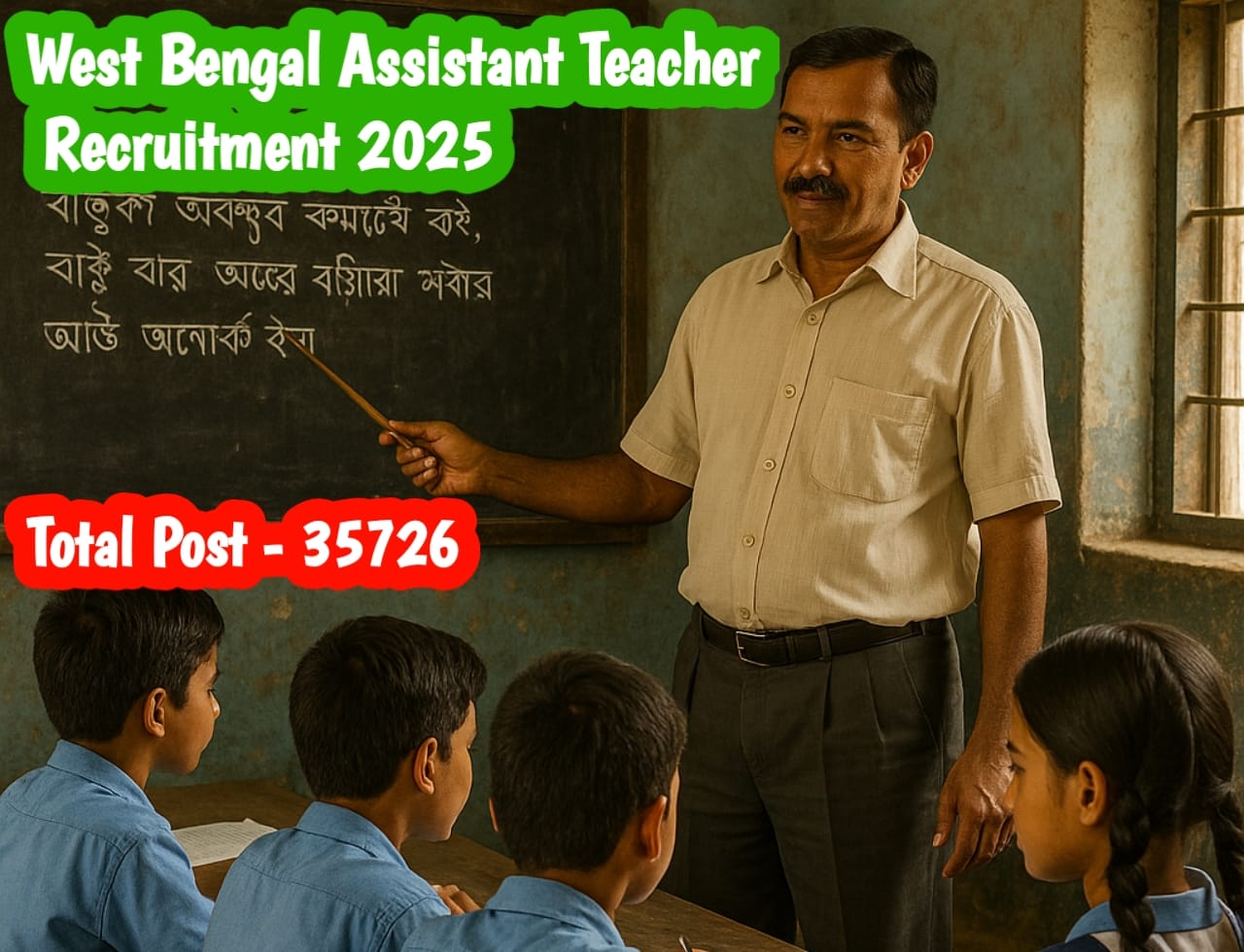 teacher teaching students in a West Bengal government classroom during Assistant Teacher Recruitment 2025 announcement
